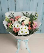 Букет цветов из:  Розы, Лизиантусы и Хризантемы #REPLACE_PRED# Батуринской