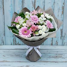Букет цветов из:  Герберы, Альстромерии и Хризантемы в Батуринской