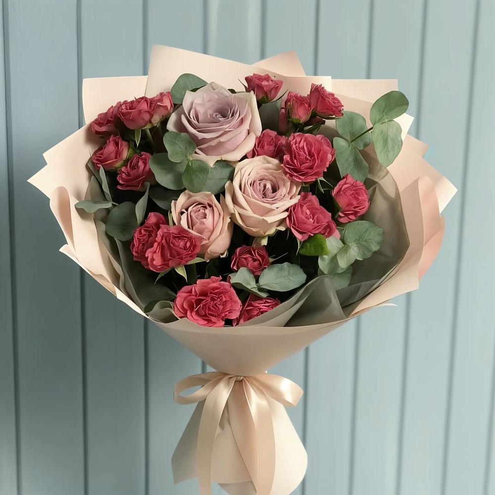 Букет цветов из: Гвоздики и Розы в Батуринской