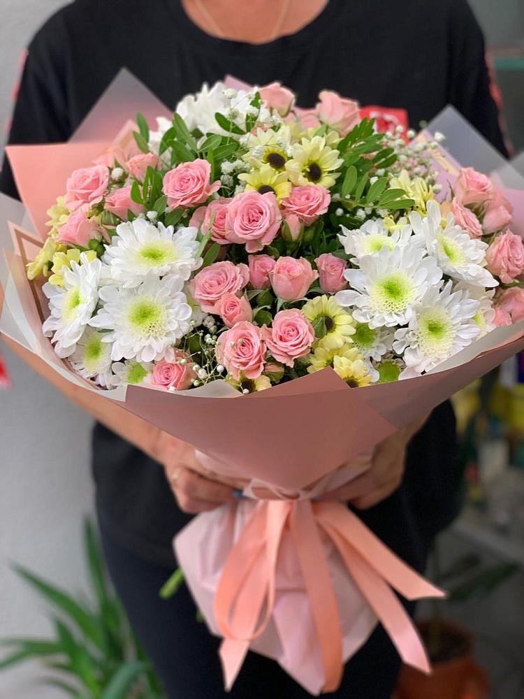 Букет цветов из: Розы и Хризантемы в Батуринской