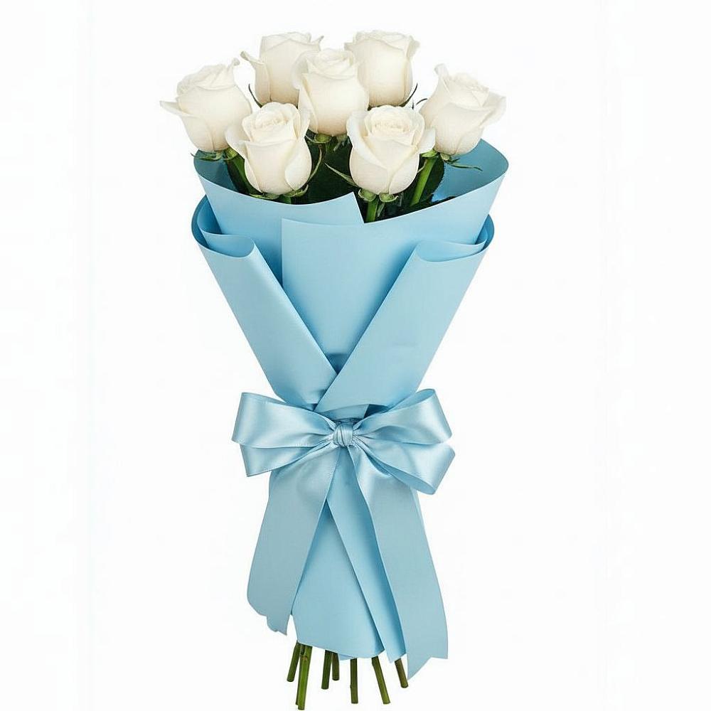 Букет 7 белых роз Проуд в Батуринской