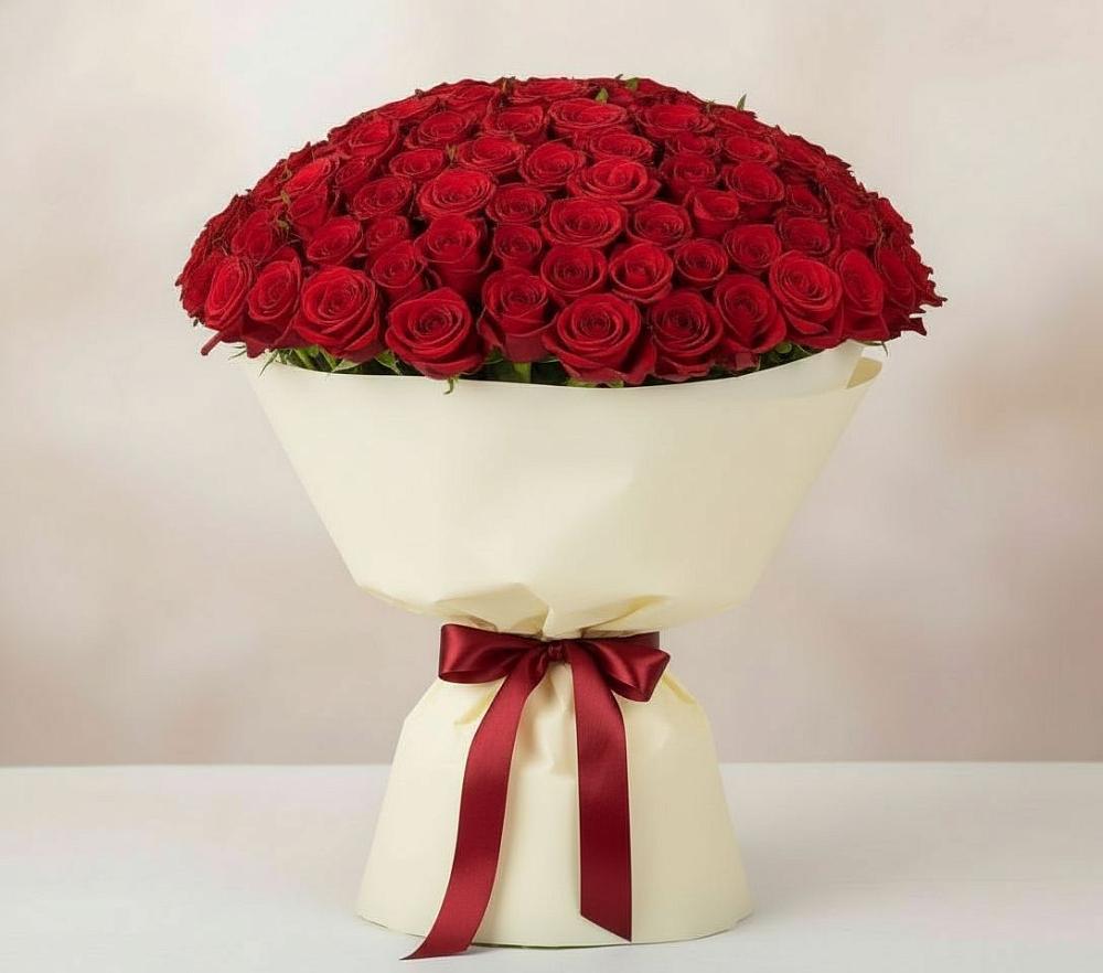 Букет 101 Красная роза Милано в Батуринской