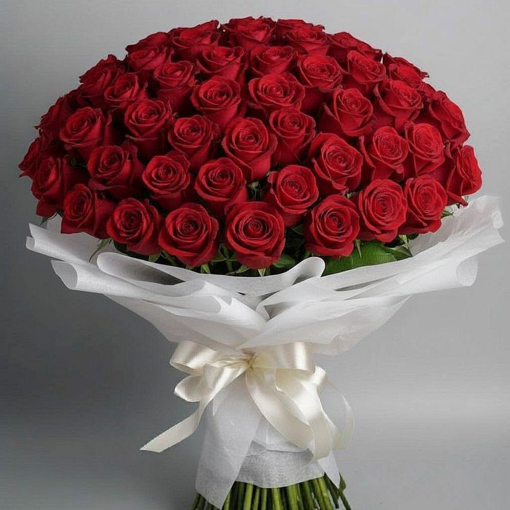 Букет 101 Красная роза Блэк Мэджик в Батуринской