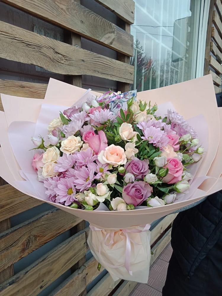 Букет цветов из: Розы и Хризантемы в Батуринской