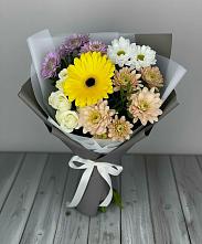 Букет цветов из:  Розы, Герберы и Хризантемы #REPLACE_PRED# Батуринской