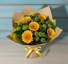 Букет цветов из:  Герберы и Хризантемы в Батуринской