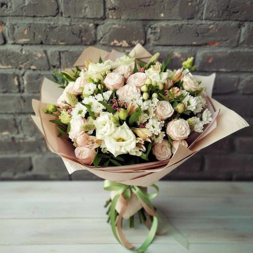 Букет цветов из: Альстромерии, Розы и Хризантемы в Батуринской