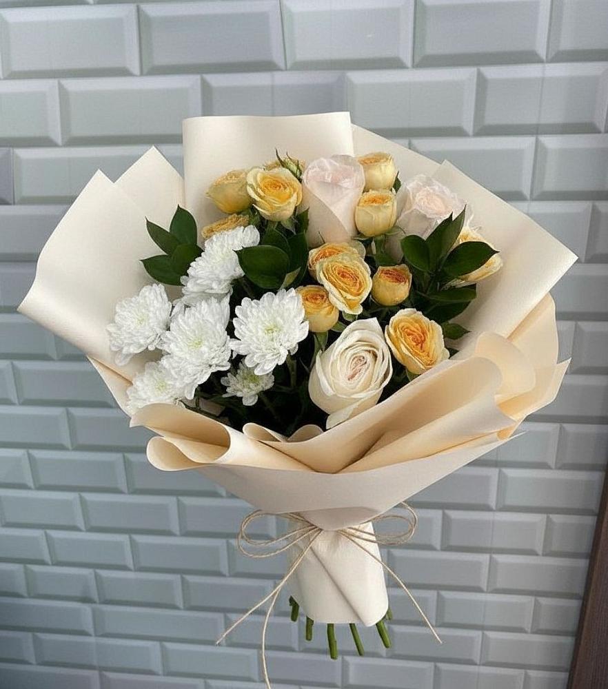 Букет цветов из: Розы и Хризантемы в Батуринской