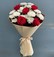 Букет цветов из:  Розы и Хризантемы в Батуринской