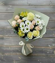 Букет цветов из:  Альстромерии, Розы и Хризантемы в Батуринской