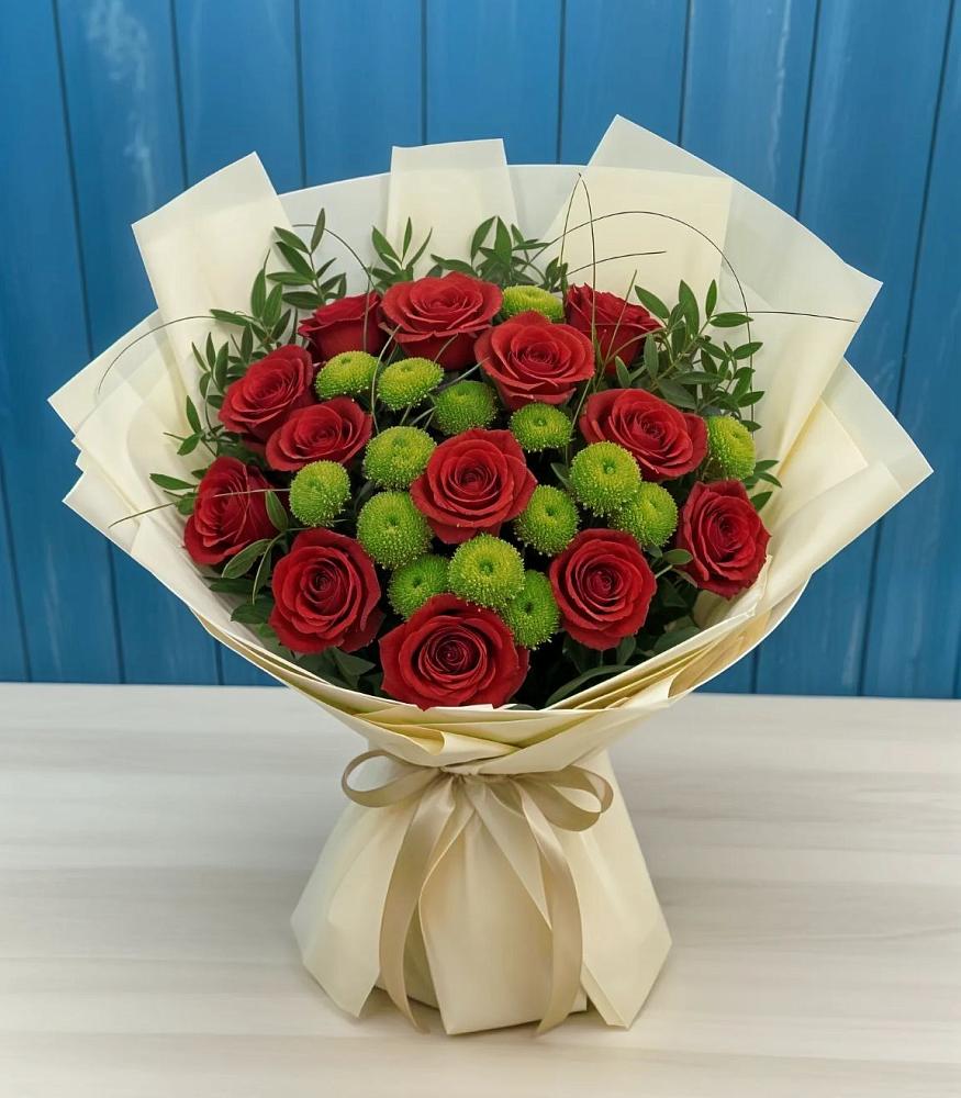 Букет цветов из: Розы и Хризантемы в Батуринской