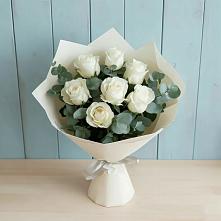 Букет Белые розы в Эвкалипте #REPLACE_PRED# Батуринской