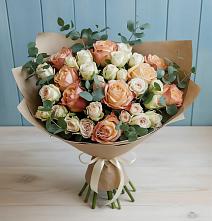 Букет цветов из:  Альстромерии и Розы в Батуринской